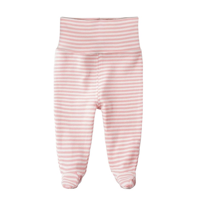 Teach Leanbh Infant Baby 3 Pack Footed Pants Cotton High Waist Casual Leggings (6 Months, C) - Image 2
